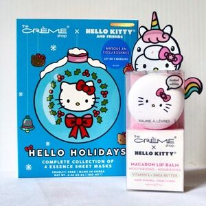 Hello Kitty The Creme Lip Balm & 4 Piece Face Mask Set Limited Edition Christmas